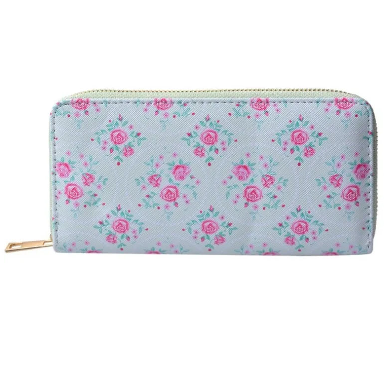 Portemonnee roosjes groen