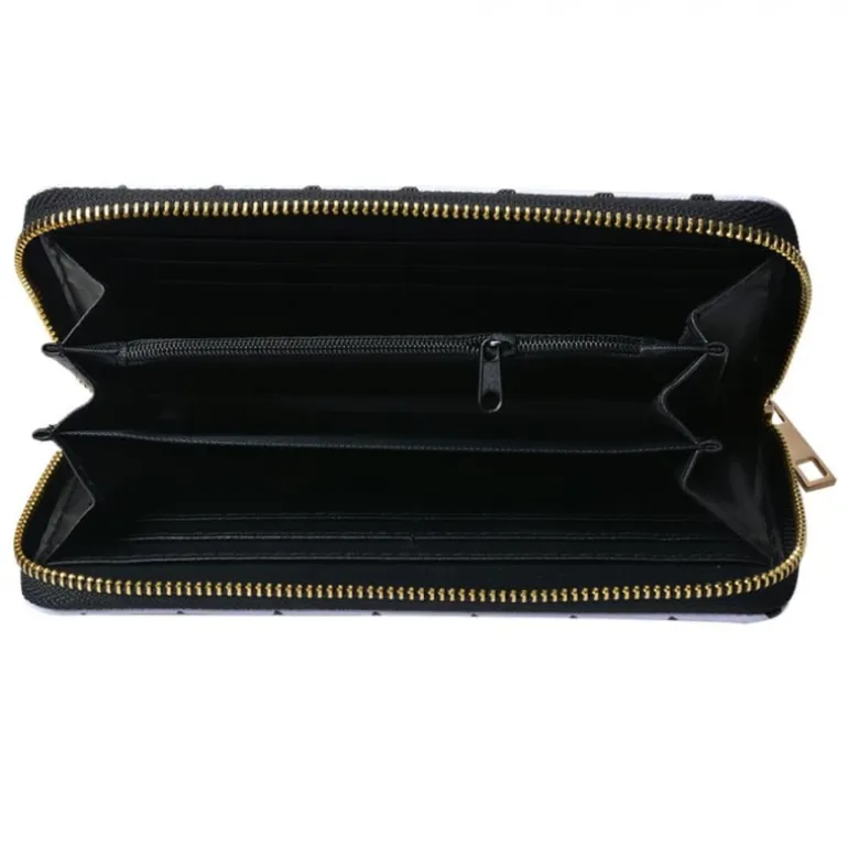 Portemonnee wit/zwart hartjes