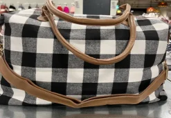 Reis/weekend tas zwart/wit geruit