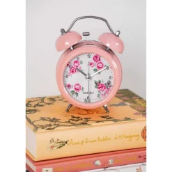 Retro wekker Lucy roosjes roze