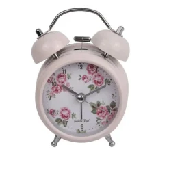 Retro wekker Lucy roosjes roze