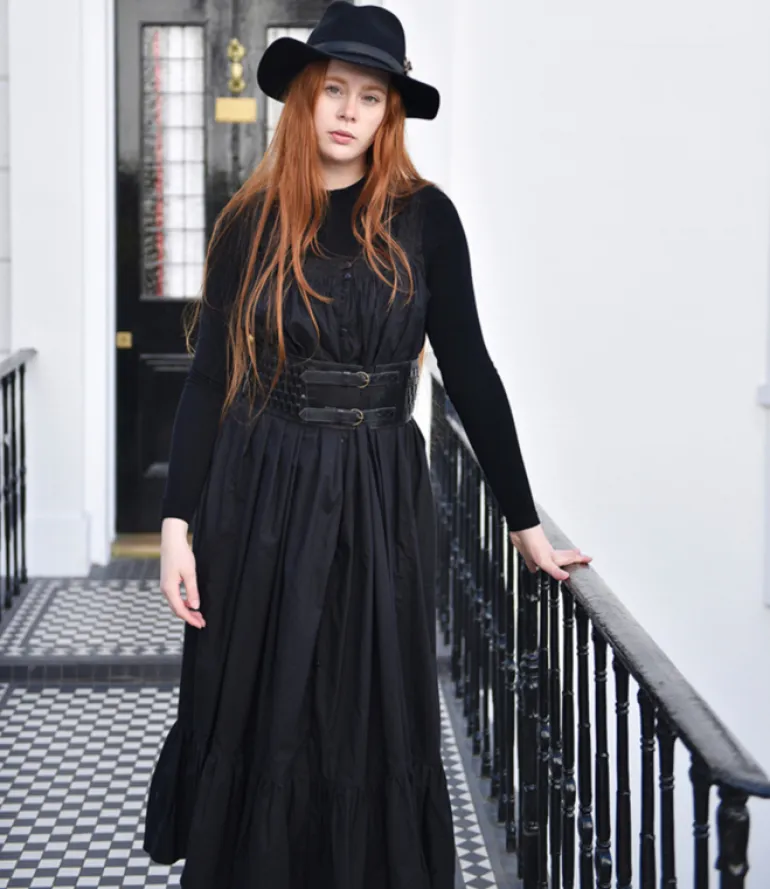 Romantisch nachthemd broderie Jodie zwart