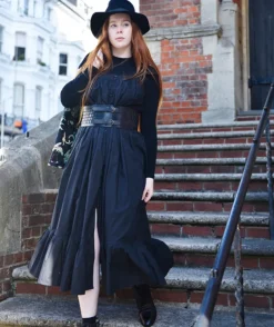 Romantisch nachthemd broderie Jodie zwart