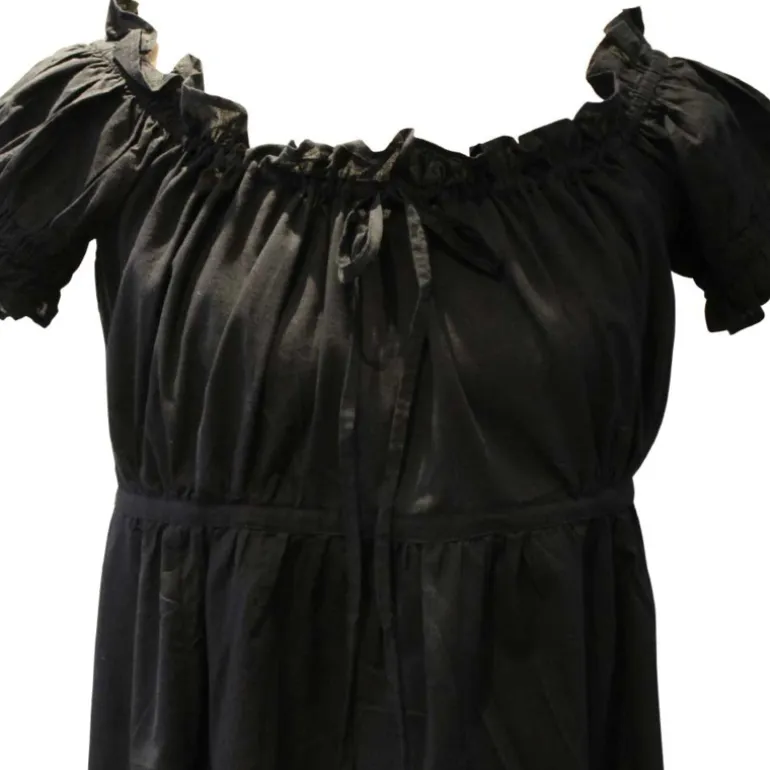 Romantisch nachthemd Darcy zwart korte mouw