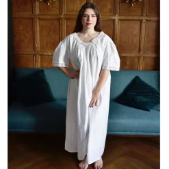 Romantisch nachthemd Edith V-hals