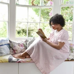 Romantisch nachthemd Juliet broderie zachtroze