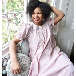 Romantisch nachthemd Juliet broderie zachtroze