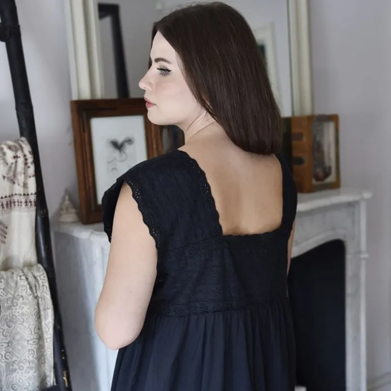 Romantisch nachthemd Pearl zwart