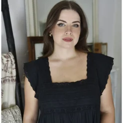 Romantisch nachthemd Pearl zwart