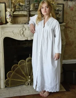 Romantisch nachthemd/kamerjas Claudia wit