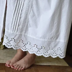 Romantisch nachthemd/kamerjas Claudia wit