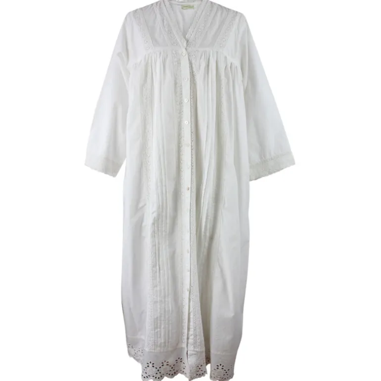 Romantisch nachthemd/kamerjas Claudia wit