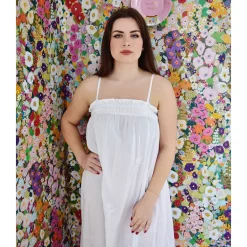 Romantische nachthemd Francesca smock wit