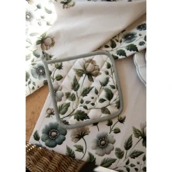 Rond broodmandje Anemoon beige/groen