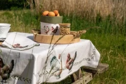 Rond broodmandje boerderij kippen