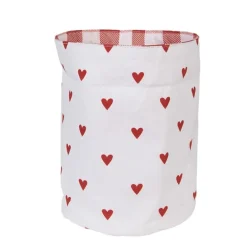Rond broodmandje Love It hartjes rood/wit
