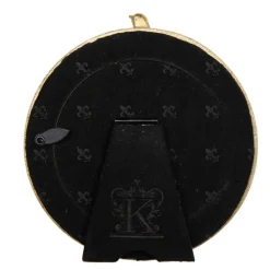 Rond goudkleurig fotolijstje vogel 8*8