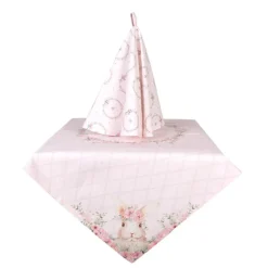Ronde keukendoek Floral Easter Bunny