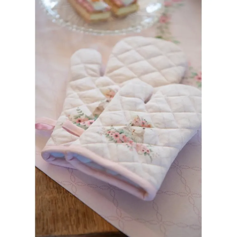 Ronde keukendoek Floral Easter Bunny