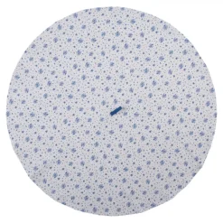 Ronde keukendoek roosjes blauw 80 cm