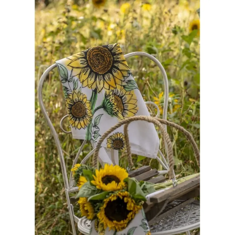 Ronde keukendoek Sunny Sunflowers