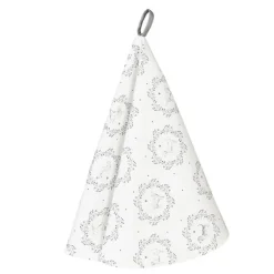 Ronde keukendoek wit/grijs hond