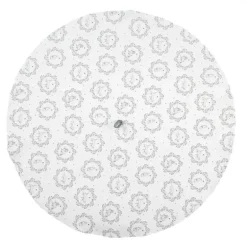 Ronde keukendoek wit/grijs kat