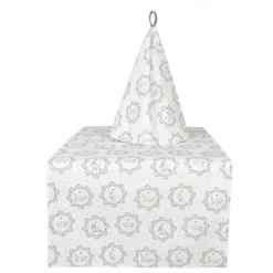 Ronde keukendoek wit/grijs kat