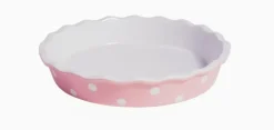 Roze taartvorm met witte dots 26,5 cm