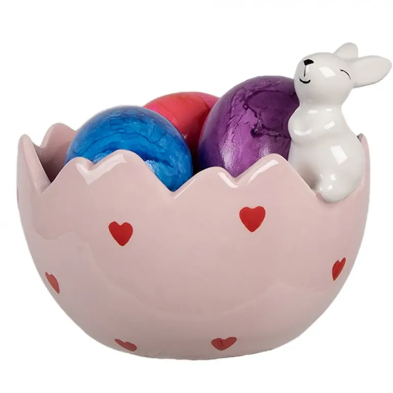 Schaal/kom konijntje roze 13*12*10