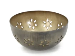 Schaaltje bloemetjes goudkleur