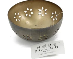 Schaaltje bloemetjes goudkleur