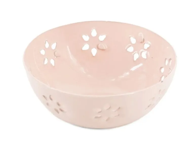 Schaaltje bloemetjes roze