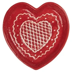 Schaaltje peperkoek hart rood 17*17