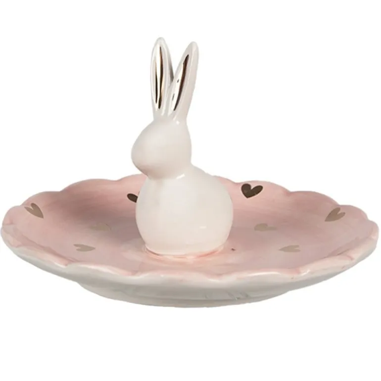 Schaaltje roze met konijntje 14*9