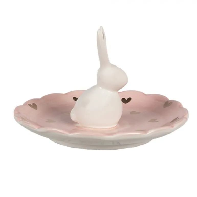 Schaaltje roze met konijntje 14*9