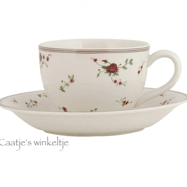 Servies La petite rose kop en schotel