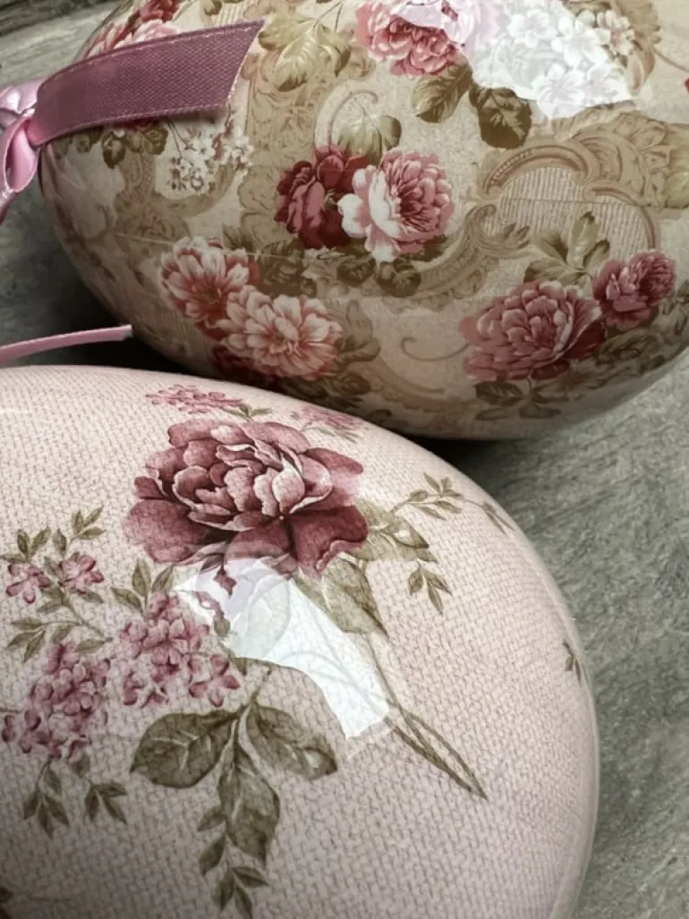 Set van 2 decoratie hangers ei roze 9*12