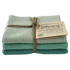 Set van 3 gebreide vaatdoeken Light Petrol