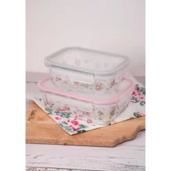 Set van 2 glazen schalen roosjes Lisa