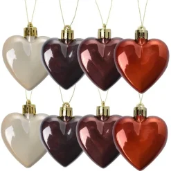 Set van 8 kerstbal hartjes 5*1