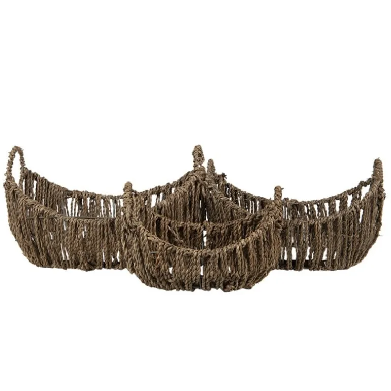 Set van 3 rotan opberg/broodmandjes