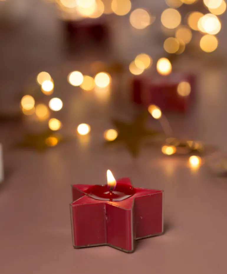 Set van 5 ster waxinelichtjes groen