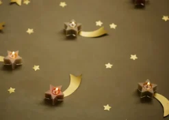 Set van 5 ster waxinelichtjes rood