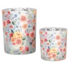 Set van 2 waxinelichthouders bloemetjes