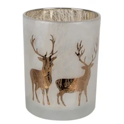 Set van 3 waxinelichthouders het goud/wit