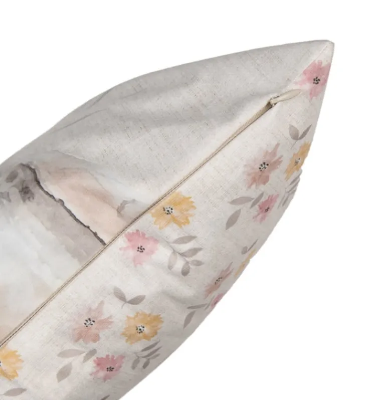 Sierkussen konijn / bloemetjes 45*45