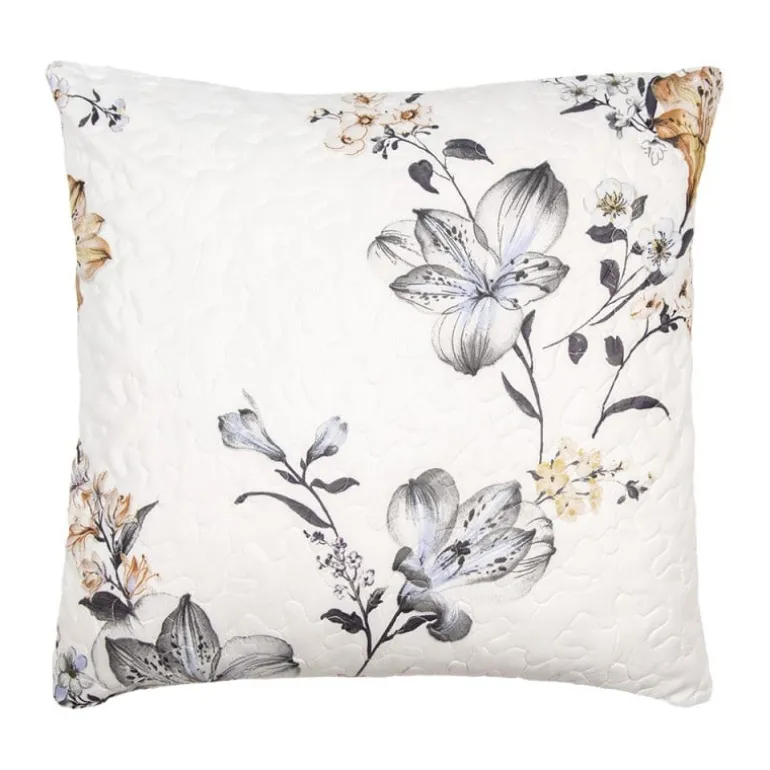 Sierkussenhoes bloemen wit 50*50