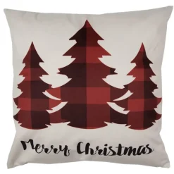 Sierkussenhoes Kerstbomen geruit 45*45