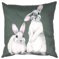 Sierkussenhoes konijnen groen